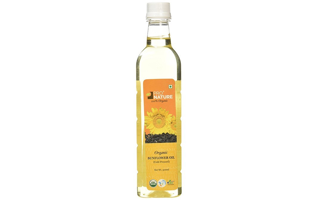 Pro Nature Organic Sunflower Oil (Cold Pressed)   Bottle  500 millilitre